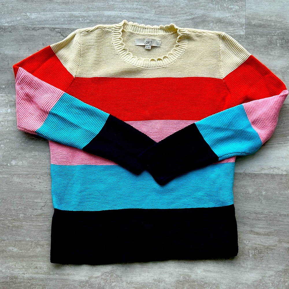 Loft Color Block Sweater